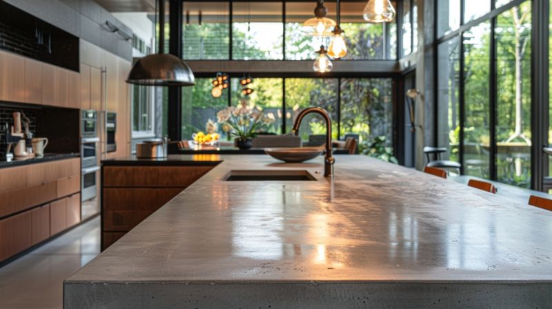 Cement Countertop Installation