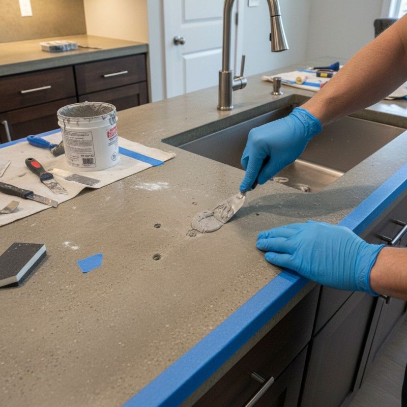 Poured Countertop Installation